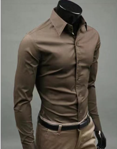 Men's Slim Fit Long Sleeve Shirt Male Leisure Shirt Social Business Dress Shirt Brand 17 color Clothing Comfortable Shirts