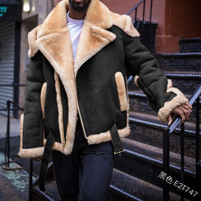 2025 Popular trade suit lapel straight hem zipper thickened side seam pocket jacket top