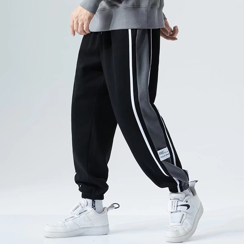 Side Striped Casual Pants Men Oversized Baggy Wide Leg Trousers Elastic Waist Streetwear Joggers Fashion Harajuku Men Pants 5XL