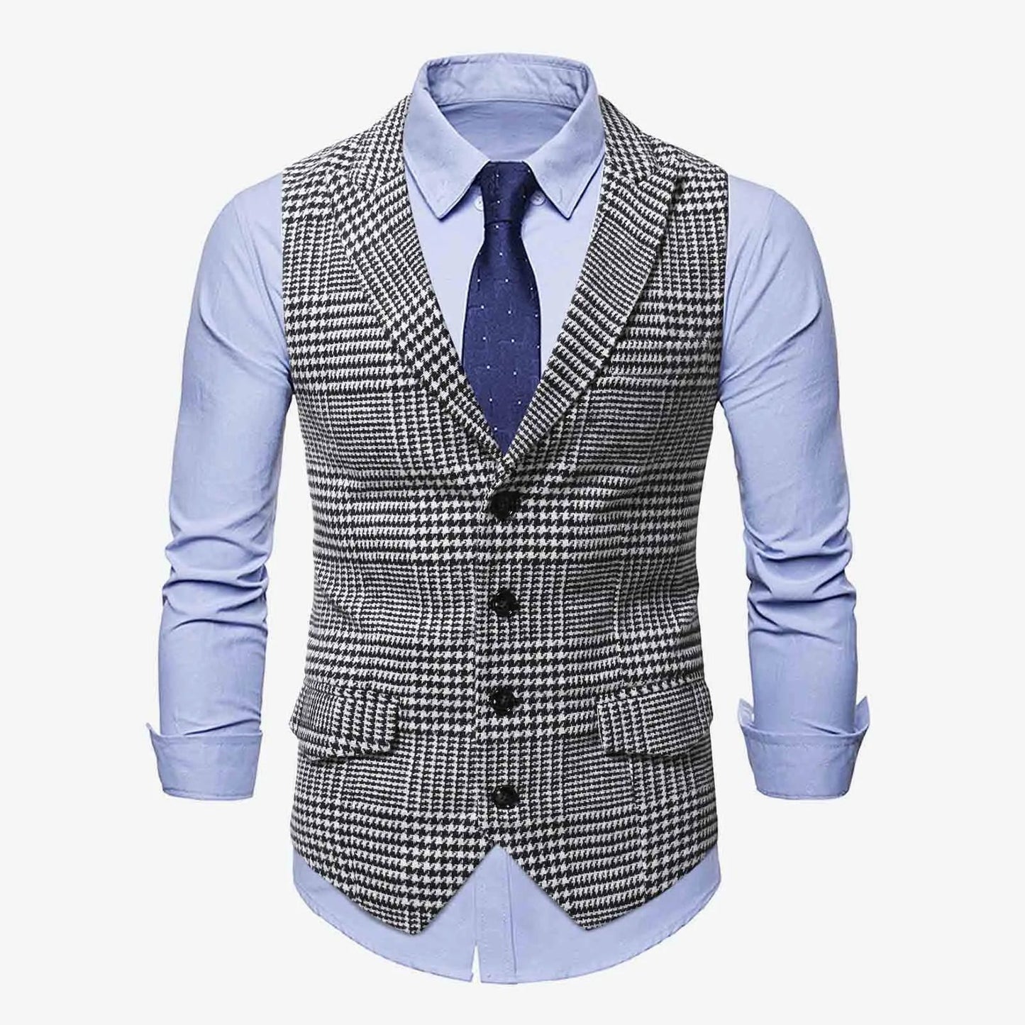 Mens Suit Vest Fashion Slim Fit Thin Plaid Men Waistcoat Tops Business Vest Waistcoat Man England Style Male Casual Suits Vests
