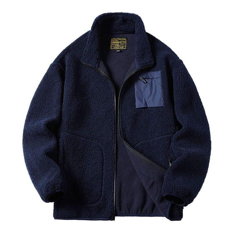 Unisex Lamb Wool Teddy Coat Men Women Cashmere Fleece Jacket Teen Couple Warm Clothing Boy Girls Varsity Techwear Spring