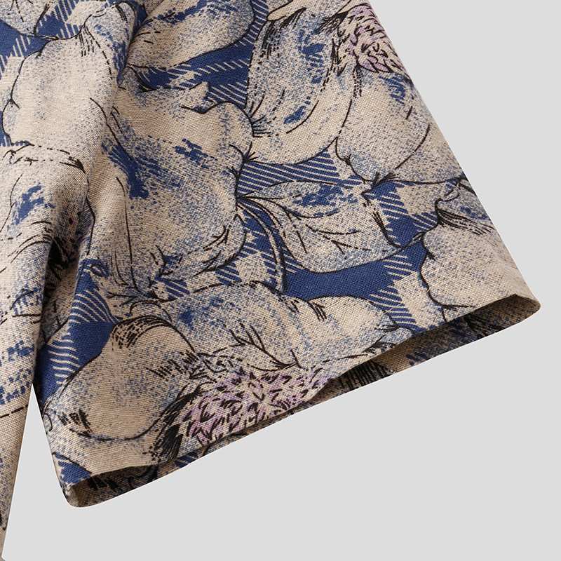 saferido Mens Printed Camisa Masculina Summer Hawaiian Blouse Men Vintage Shirts Short Sleeve Lapel Camisa Casual Buttons Blusas
