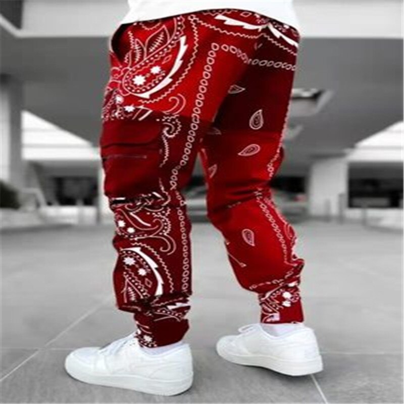 New hot printing cashew spend leisure sports haroun pants men more than Europe and the United States relaxed high street bag