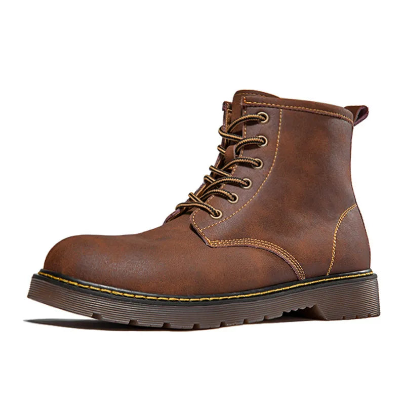 saferido Maden Vintage Men's Boots Genuine Leather Ankle Boots Autumn Winter Warm Fashion Shoes British Style Brand Outdoor Safety Shoes