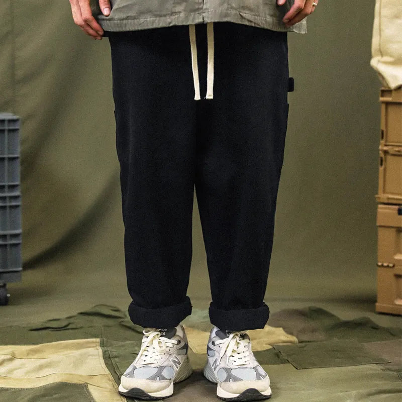 Patchwork Cargo Pants Men Corduroy Contrast Stitch Trousers Mens Streetwear Loose Casual Pants