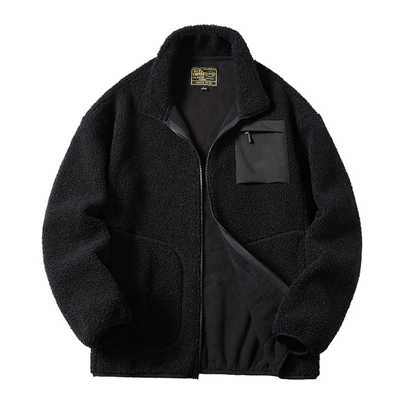 Unisex Lamb Wool Teddy Coat Men Women Cashmere Fleece Jacket Teen Couple Warm Clothing Boy Girls Varsity Techwear Spring