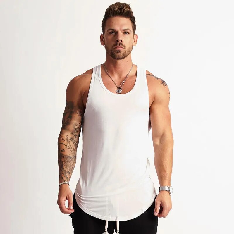 Blank Men's gym clothing Bodybuilding tank top Man summer fashion sleeveless shirt cotton fitness sportswear slim muscle vests