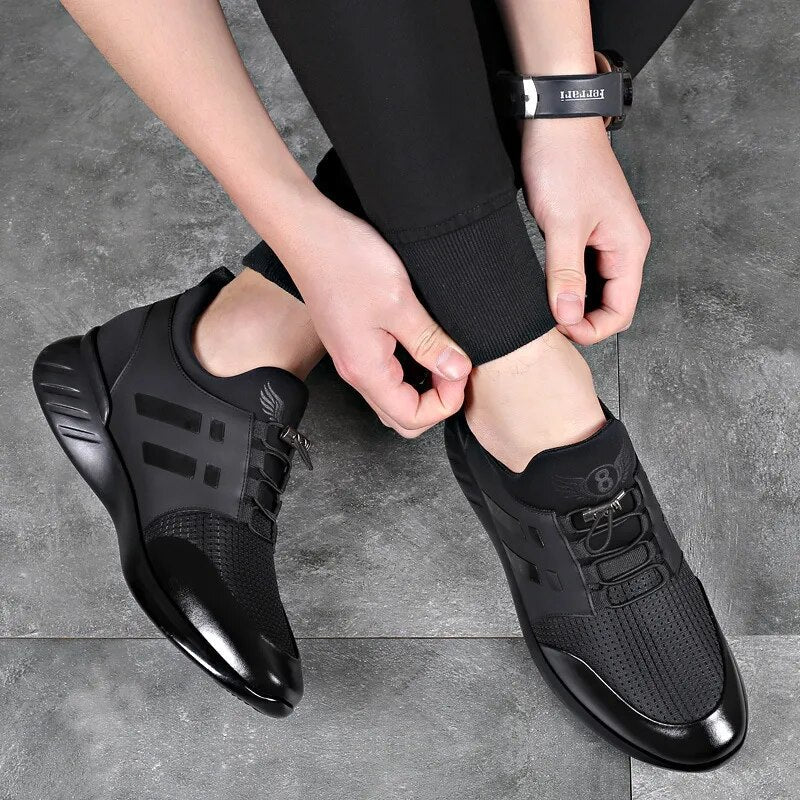 saferido Mens Sneakers New Rubber Shoes Height Increase 6Cm 8Cm Running Gym Males Breathable Casual Shoes Lightweight Sports for Men