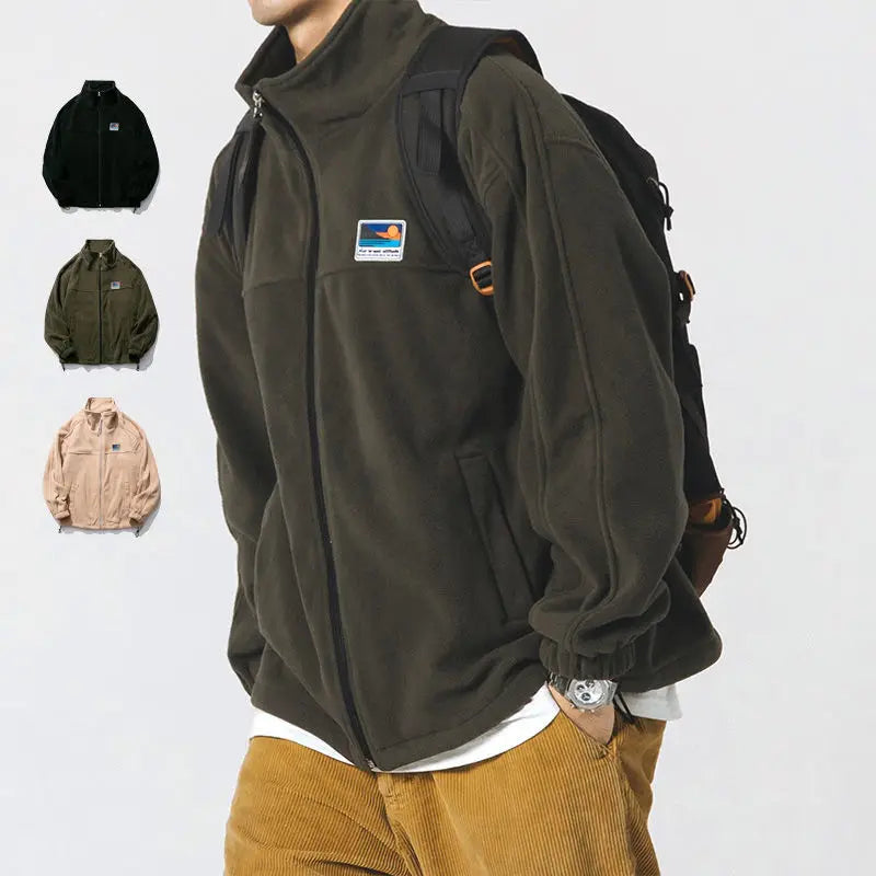 saferido New Winter Thick Oversize Coat Sweatshirt Zipper Men Clothing Harajuku Vintage Casual Jacket Male Couple Tops Streetwear M-4XL