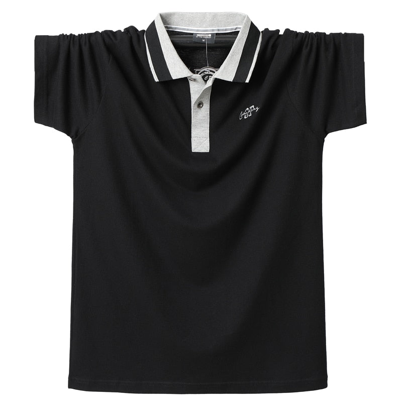 Men Polo Shirt Mens Stripe Polo Shirts Summer Casual Cotton Short Sleeves Shirt Homme 5XL Plus Size Business Work Men Tops Tees