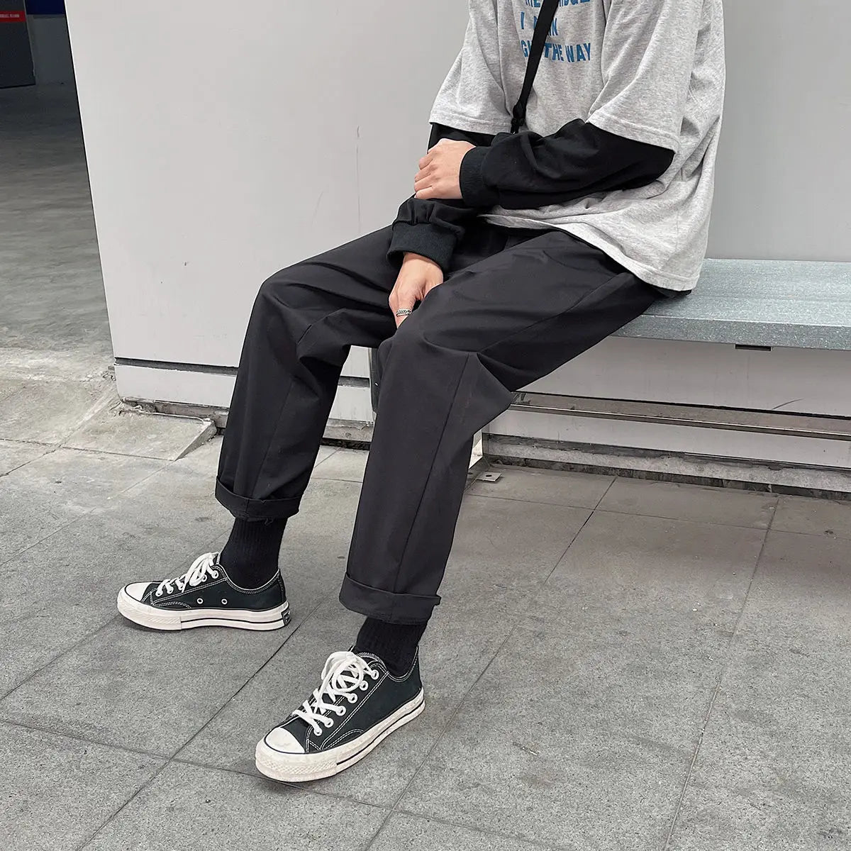 saferido Korean Style Men's Fashion Trend Slim Fit Casual Pants Khaki/black/Apricot Color Straight Pants High-quality Trousers M-5XL