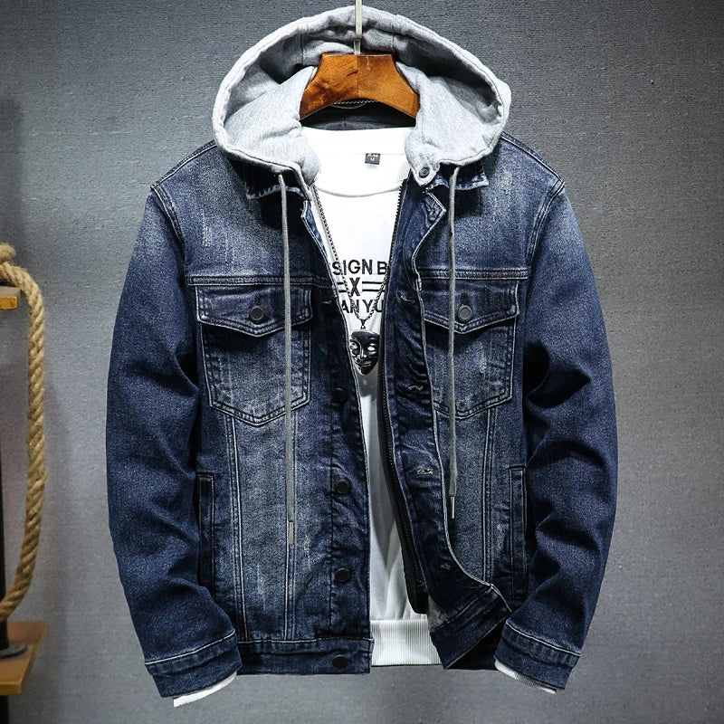 Men Black/blue Winter Jean Jackets Outerwear Warm Denim Coats New Liner Thicker Winter Wool Large Size m-4xl