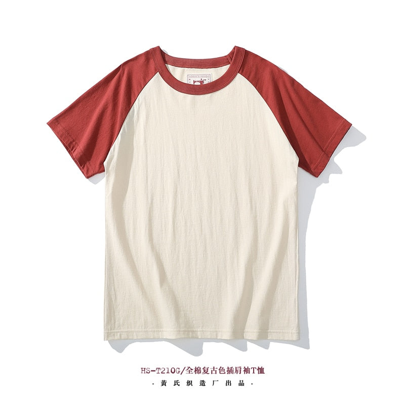 Akkad Kuti Japanese Retro Style Male Crew Neck Raglan Sleeves TShirts Student Casual Good Collocation Tee 100% Cotton
