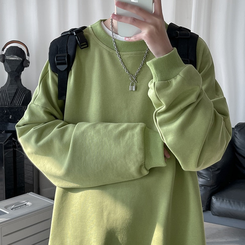 Men Harajuku Hoodies Sweatshirts Oversized Men Streetwear Black Thick Hoodie Male Hiphop Winter Basic Hoodies
