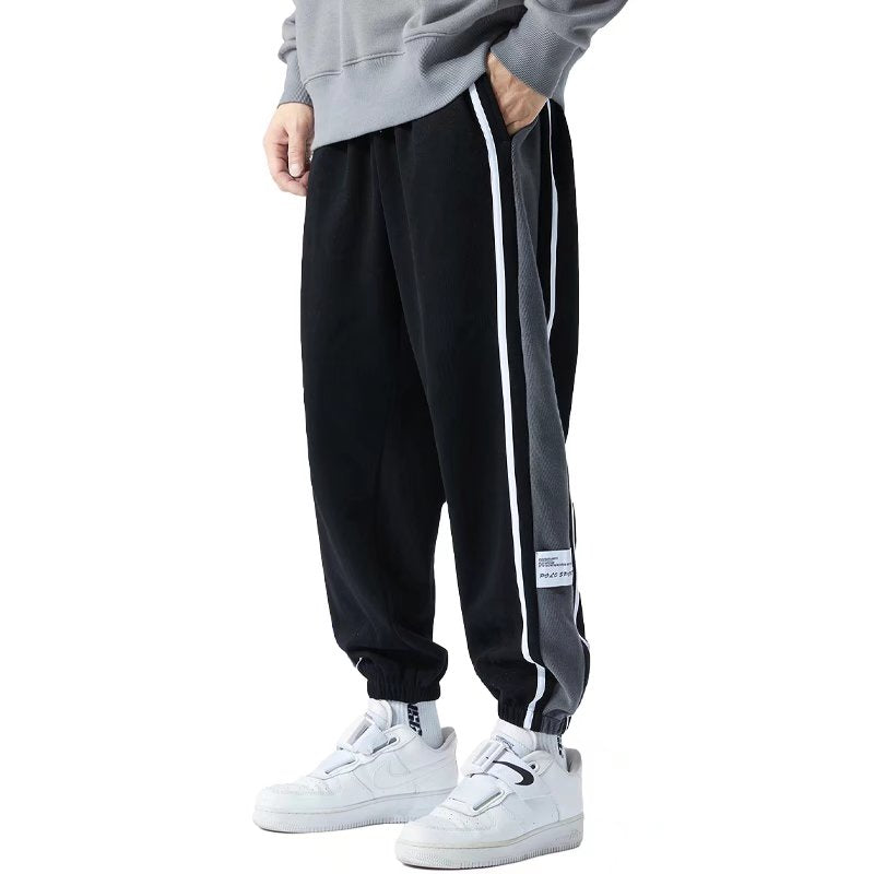 Side Striped Casual Pants Men Oversized Baggy Wide Leg Trousers Elastic Waist Streetwear Joggers Fashion Harajuku Men Pants 5XL