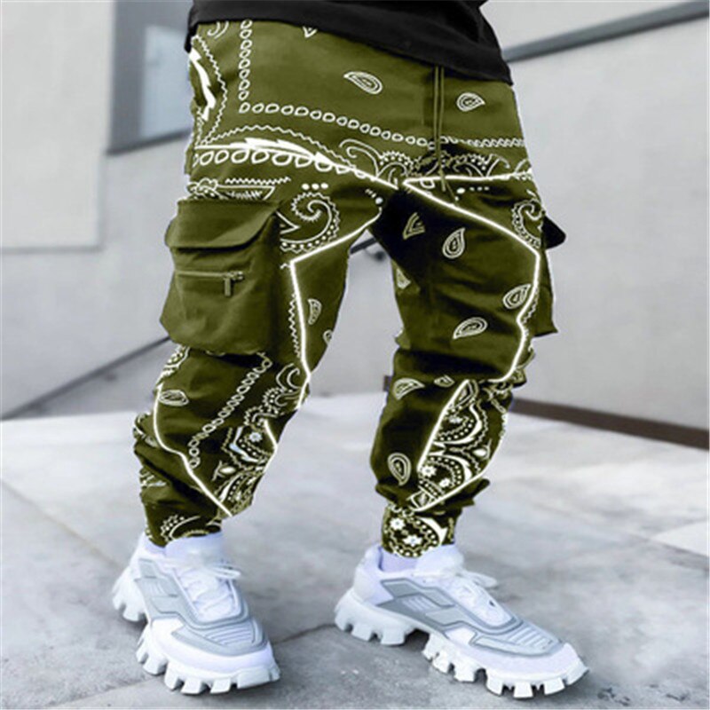 New hot printing cashew spend leisure sports haroun pants men more than Europe and the United States relaxed high street bag