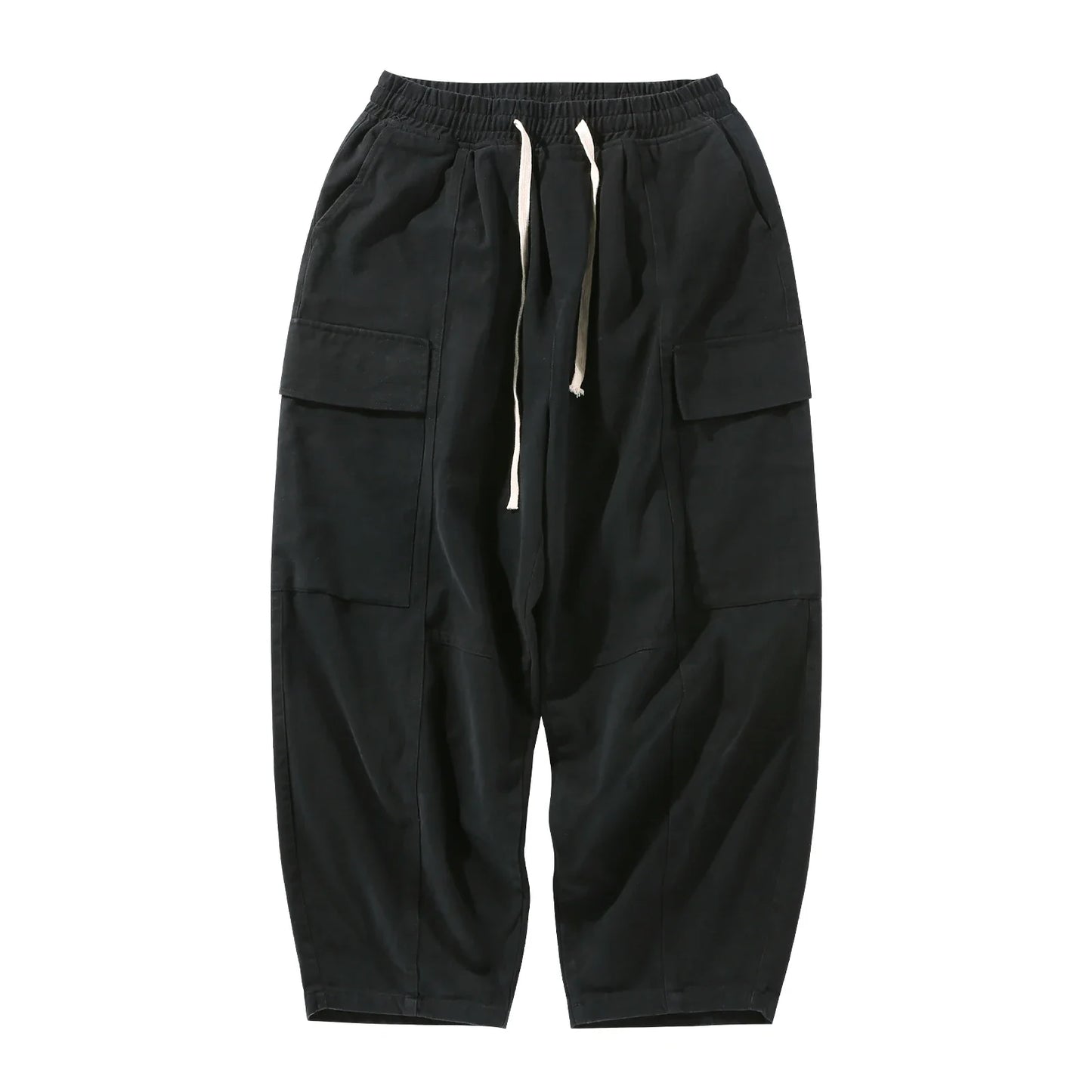 saferido Men's Baggy Cargo Casual Pants Pockets Streetwear Overalls Solid Color Trousers Loose Oversized Sweatpants Plus Size M-2XL
