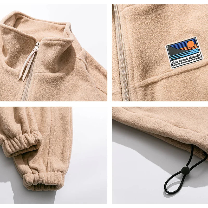 saferido New Winter Thick Oversize Coat Sweatshirt Zipper Men Clothing Harajuku Vintage Casual Jacket Male Couple Tops Streetwear M-4XL