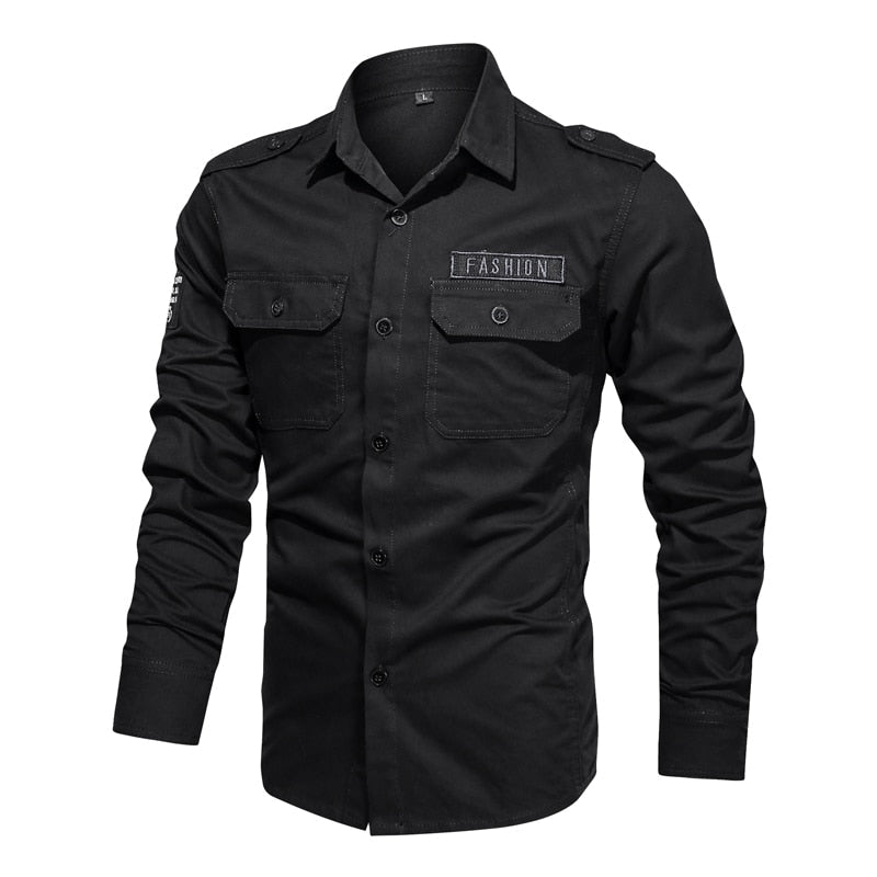 Men Military Shirt Casual High Quality Tactical Shirt Men's Spring Autumn Long sleeve camisa masculina Plus Size 6XL