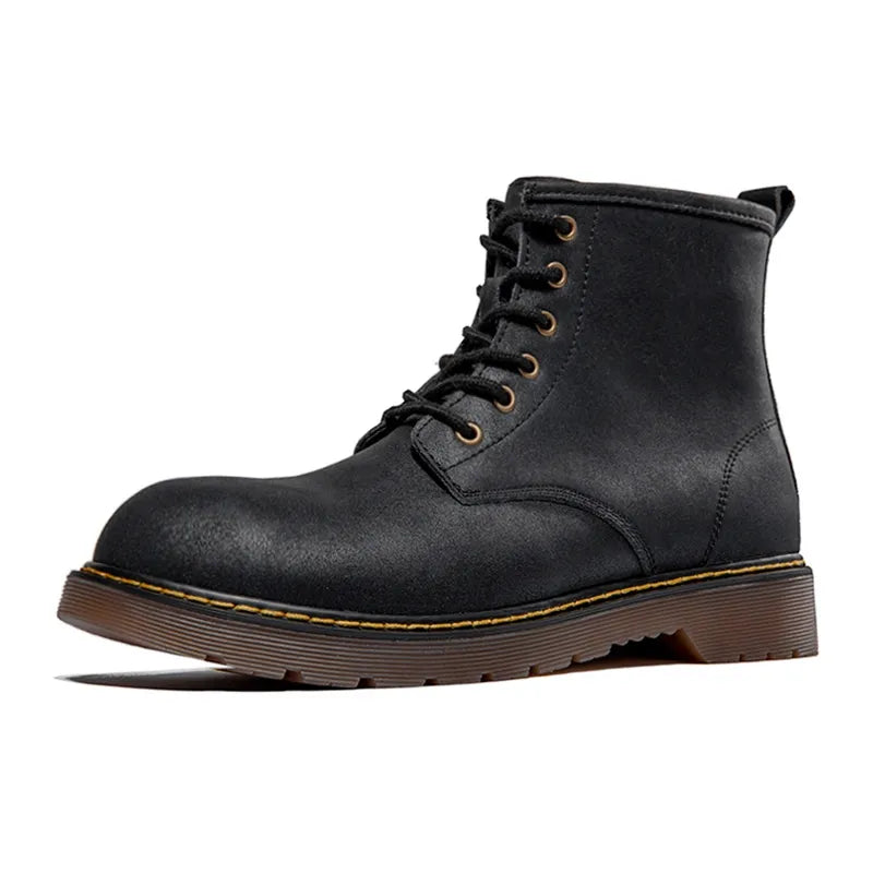 saferido Maden Vintage Men's Boots Genuine Leather Ankle Boots Autumn Winter Warm Fashion Shoes British Style Brand Outdoor Safety Shoes