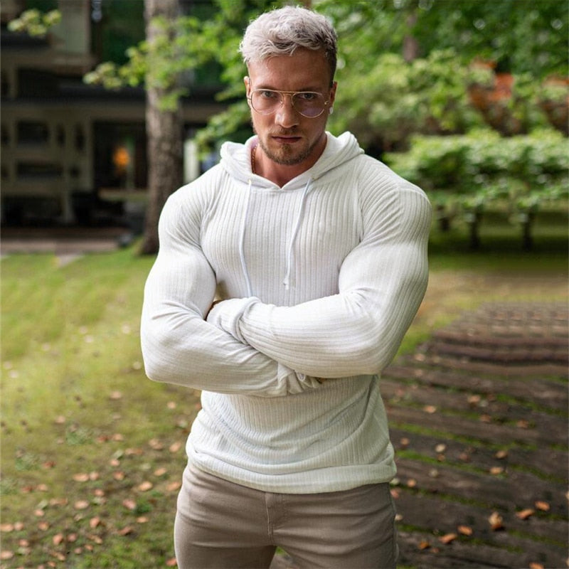 New Fashion Winter Hooded Sweater Men Warm Turtleneck Mens Sweaters Slim Fit Pullover Men Classic Sweter Men Knitwear