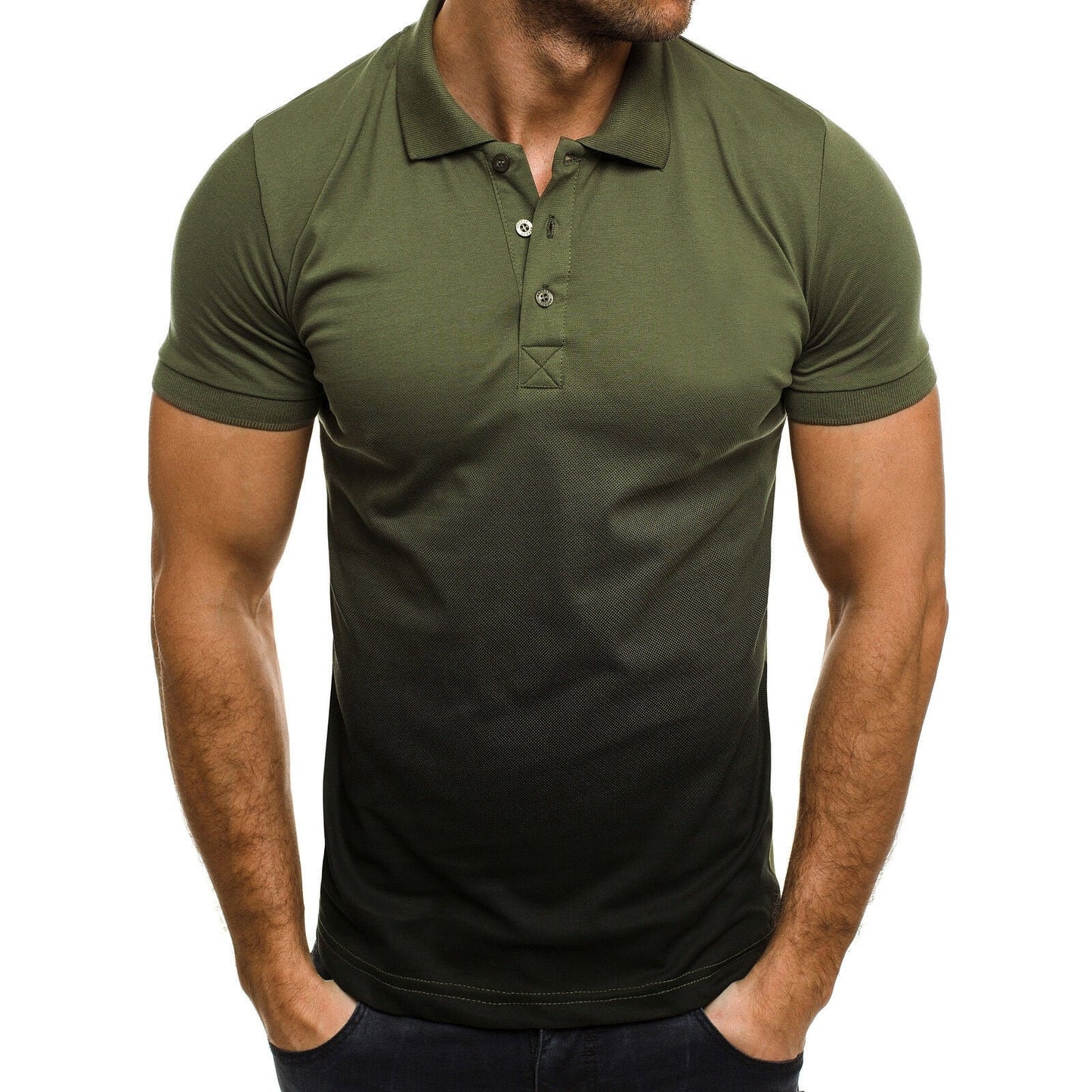 MRMT Brand New Men's Casual T-Shirt 3D Digital Print Gradient Color Lapel Men Polo Tees Shirt Short-Sleeved Man Polo Shirts