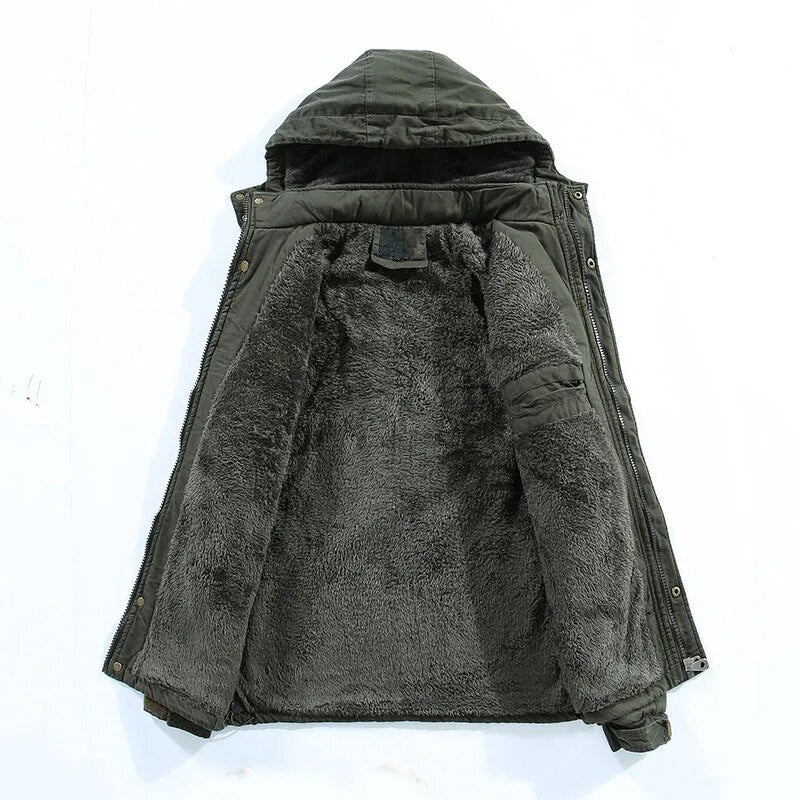 Winter Men's Jackets Fashion Fleece Warm Winbreaker Jackets Male Outdoor Thicken Military Thermal Hooded jackets Clothing