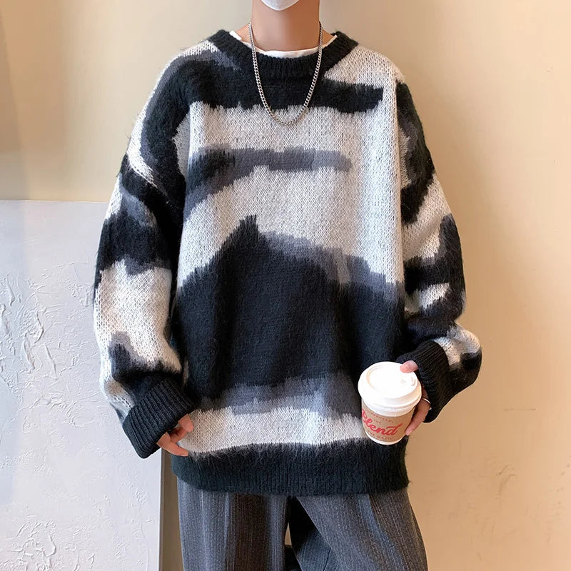 saferido Autumn winter thickened sweater men's Korean version trend loose knit winter ins lazy sweater coat
