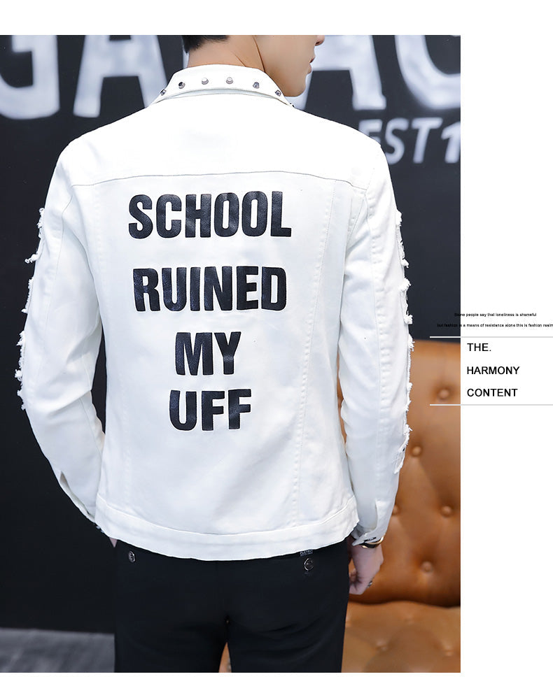 saferido Spring And Autumn Jeans Coat Men's Korean-style Fashion Students Handsome Versatile Jacket MEN'S Wear Summer New Style Cowb