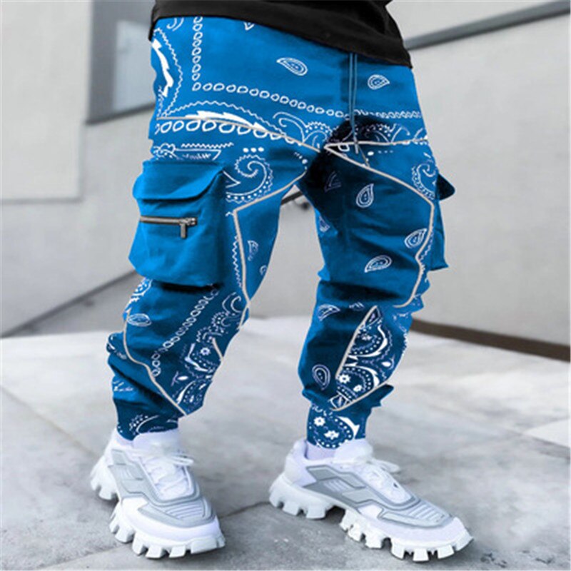 New hot printing cashew spend leisure sports haroun pants men more than Europe and the United States relaxed high street bag
