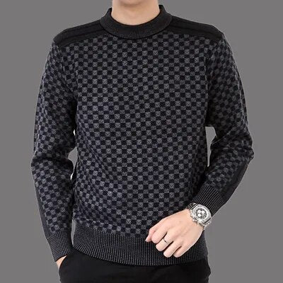 Autumn Winter Mens Sweater Casual Thick Warm Cashmere Turtleneck Pullover Men Slim Fit Classic Sweaters Knitwear Clothing