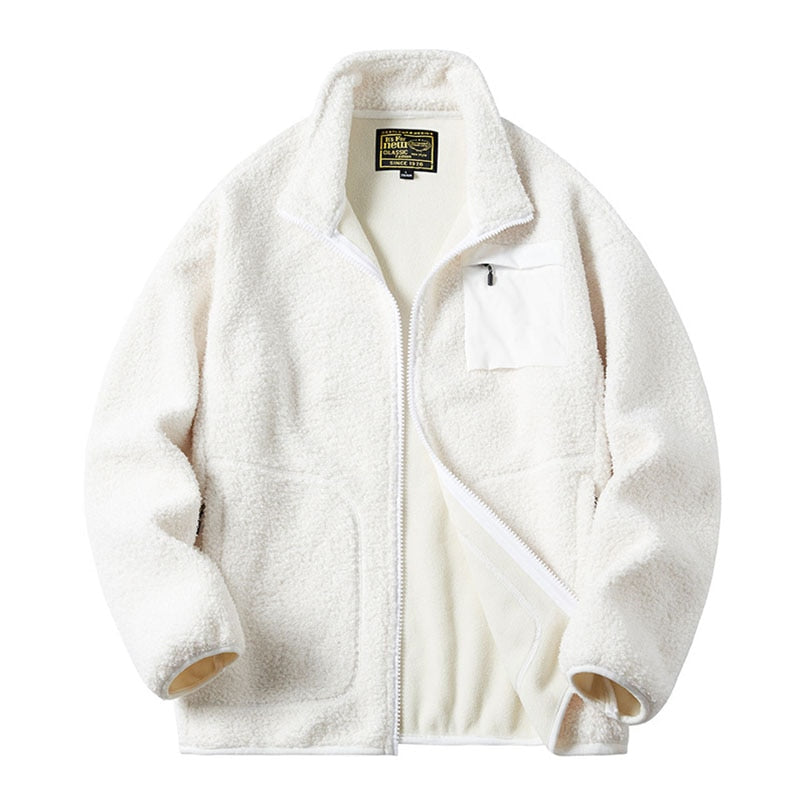 Unisex Lamb Wool Teddy Coat Men Women Cashmere Fleece Jacket Teen Couple Warm Clothing Boy Girls Varsity Techwear Spring