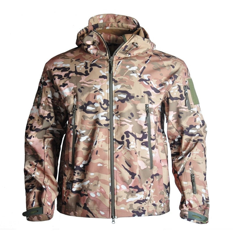 Hunting Jackets Soft Military Tactical Jacket Man Combat Waterproof Fleece Men Clothing Multicam Coat Windbreakers 5XL