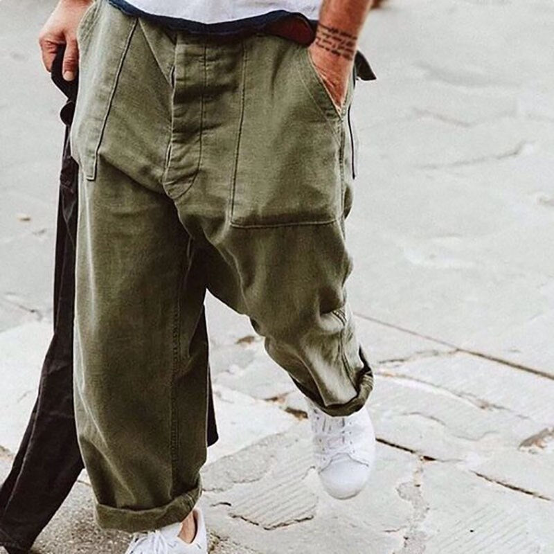 New Fashion Solid All-match Long Trouser Men Casual Loose Straight Pants For Mens Autumn Winter Simple Harajuku Pants Streetwear