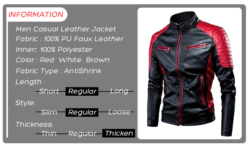 saferido Men Winter Casual Motor Spliced Leather Jacket Coat Men Autumn Fashion Biker Vintage Warm Leather Jacket Coat Men