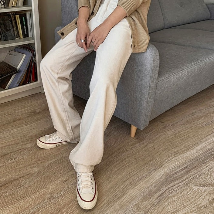 CREAM WIDE PANTS