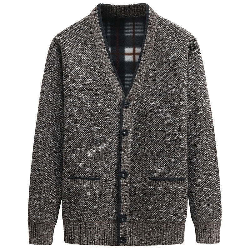New Cardigan Men Autumn Winter Thick V Neck Knitted Sweater Coats Casual Warm Knitted Cardigan Men Fashion Mens Clothing