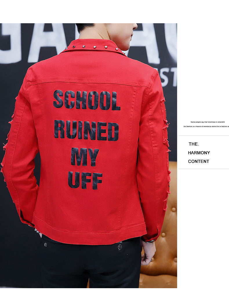 saferido Spring And Autumn Jeans Coat Men's Korean-style Fashion Students Handsome Versatile Jacket MEN'S Wear Summer New Style Cowb