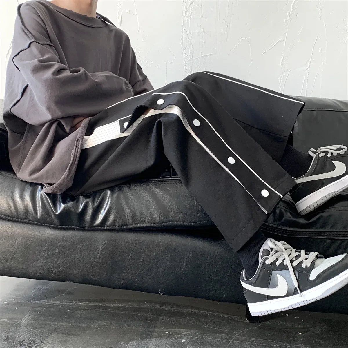 saferido pants men's basketball pants loose straight wide leg pants summer thin Korean fashion casual pants sports pants sweatpants