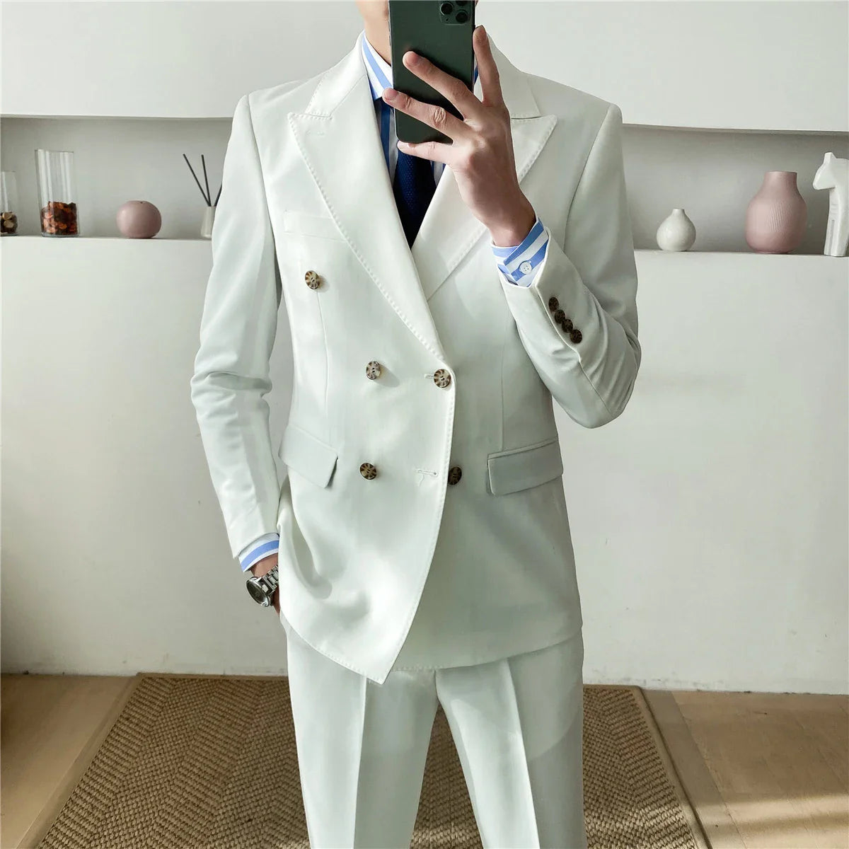saferido British Double Breasted Formal Dress Suit Men Black Smoking Homme Mariage Suit Fashion Groom Men Suit Slim Fit Business Tuxedos