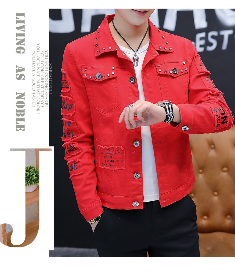 saferido Spring And Autumn Jeans Coat Men's Korean-style Fashion Students Handsome Versatile Jacket MEN'S Wear Summer New Style Cowb