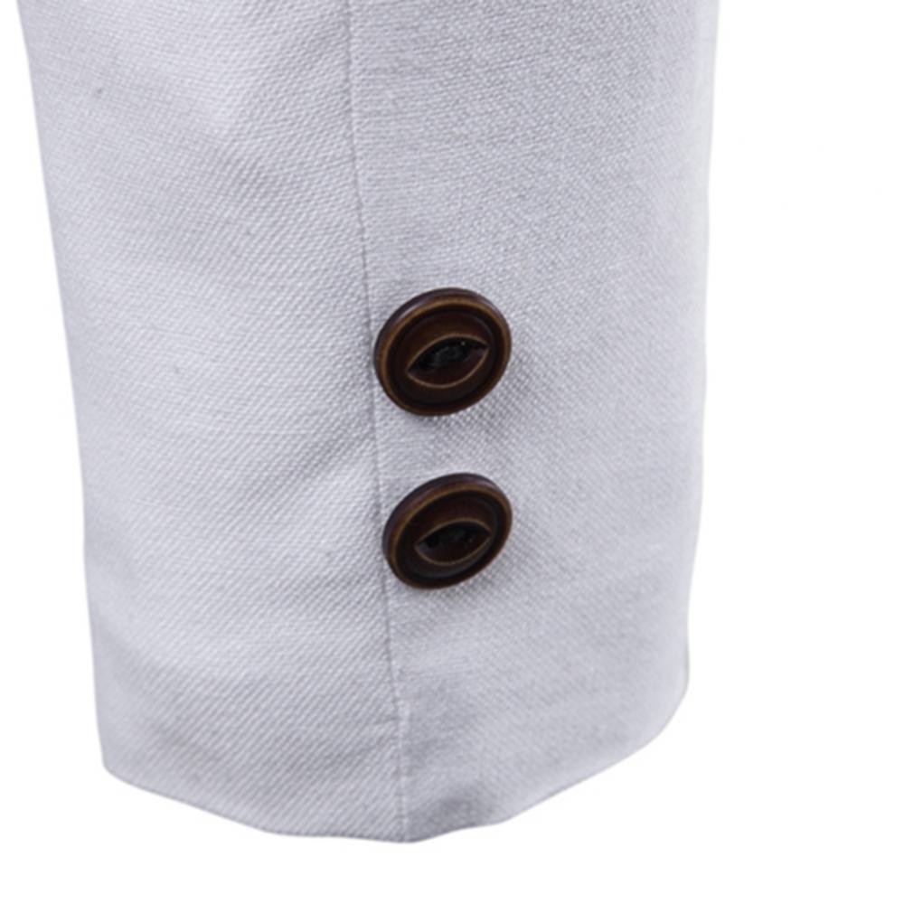 Men Long Sleeve Stand Collar Tuxedos Suit Blazer 3 Button Pocket Slim Fits Skin-Friendly Jacket Coat For Business