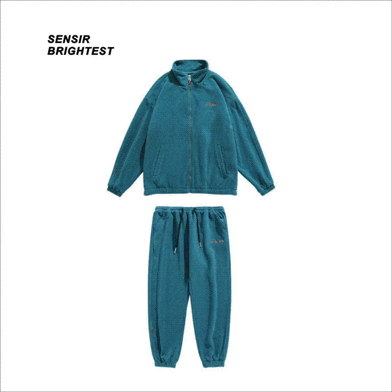 Spring and Autumn New Fleece Knitted Coat Men's Loose Couple Suit Versatile High Street Style