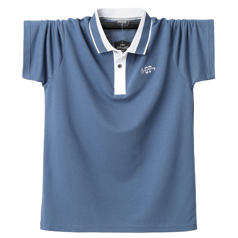 Men Polo Shirt Mens Stripe Polo Shirts Summer Casual Cotton Short Sleeves Shirt Homme 5XL Plus Size Business Work Men Tops Tees