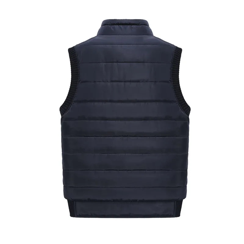 Mens Jacket Sleeveless Vest Winter Male Fleece Warm Vest Coats Men Stand Collar Army Thicken Waistcoats Clothing 6XL