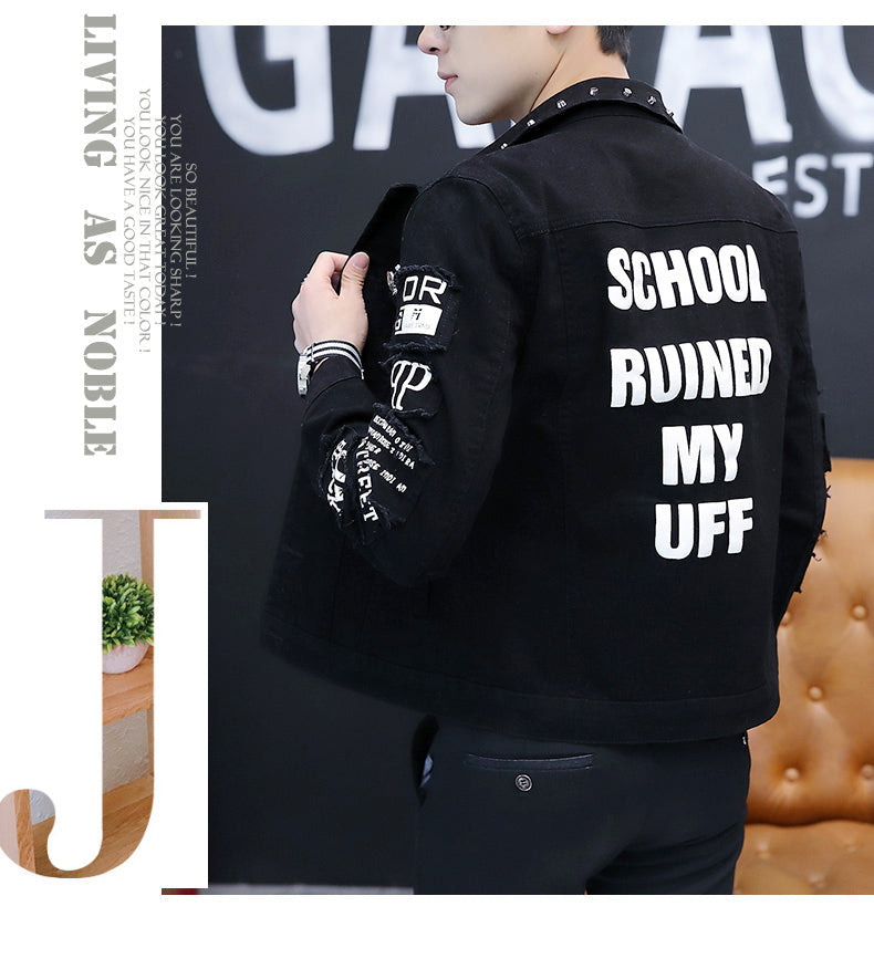 saferido Spring And Autumn Jeans Coat Men's Korean-style Fashion Students Handsome Versatile Jacket MEN'S Wear Summer New Style Cowb