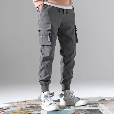 Fashion Young Student Breathable Elastic Waist Sports Pant Multi-bag Loose Men's Casual Trouser