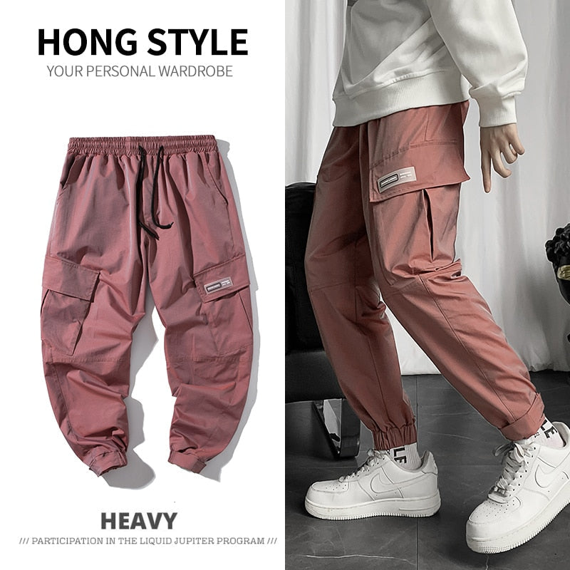 Streetwear Cargo Pants Men Reflective Loose Hip Hop Casual Pants Mens Harem Pant Harajuku Jogger Sweatpant Men Trousers