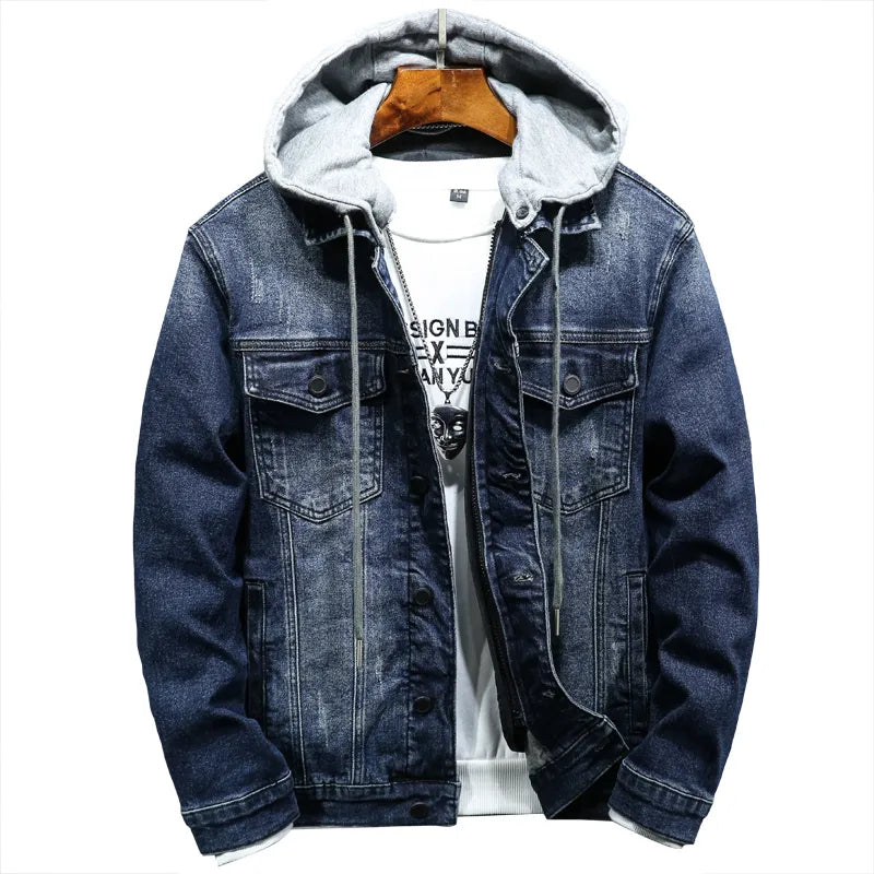 Men Black/blue Winter Jean Jackets Outerwear Warm Denim Coats New Liner Thicker Winter Wool Large Size m-4xl