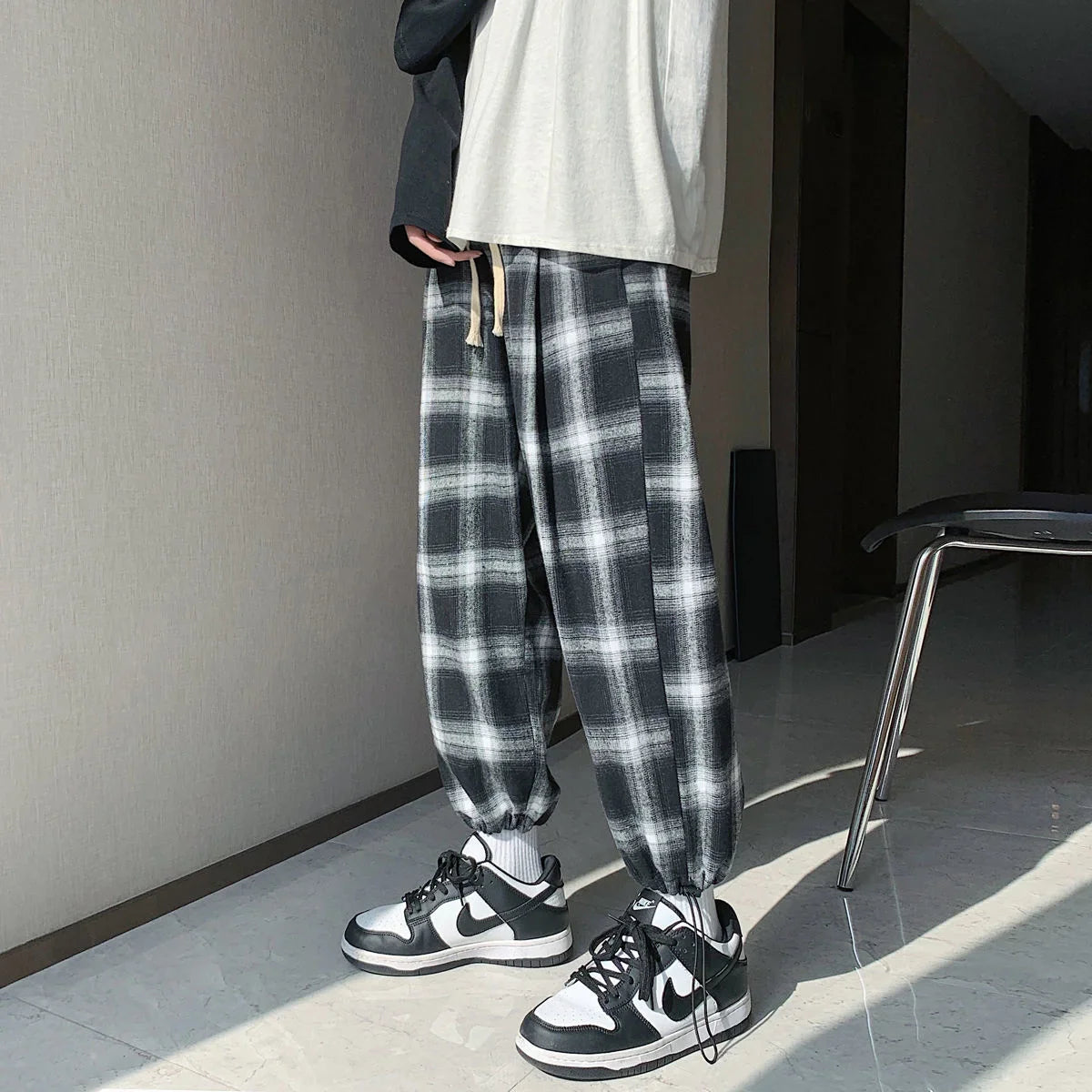 saferido Korean Style Men's Fashion Trend Casual Pants Loose Hip Hop Joggers Sweatpants Homme Elastic Waist Khaki Trousers M-2XL